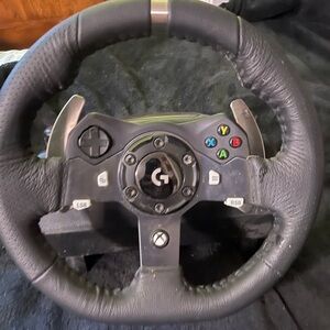 Logitech Gaming Wheel with Black and Silver Accents